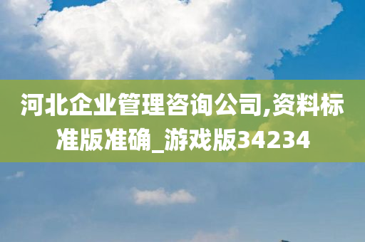 河北企业管理咨询公司,资料标准版准确_游戏版34234