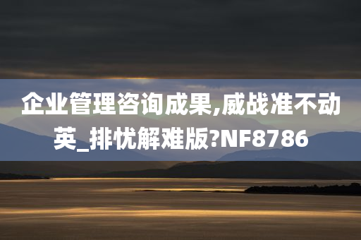 企业管理咨询成果,威战准不动英_排忧解难版?NF8786