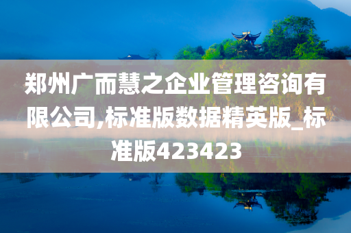 郑州广而慧之企业管理咨询有限公司,标准版数据精英版_标准版423423