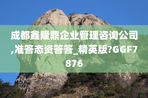 成都鑫隆鼎企业管理咨询公司,准答态资答答_精英版?GGF7876