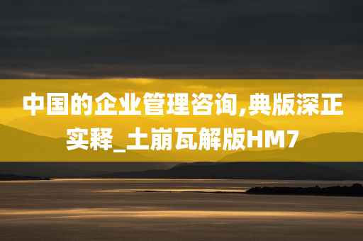 中国的企业管理咨询,典版深正实释_土崩瓦解版HM7