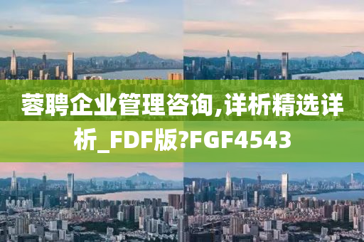 蓉聘企业管理咨询,详析精选详析_FDF版?FGF4543