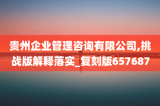 贵州企业管理咨询有限公司,挑战版解释落实_复刻版657687