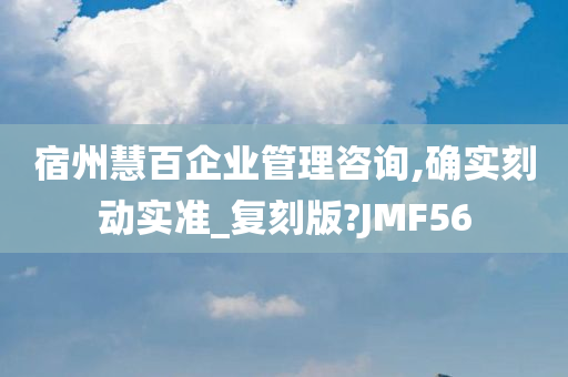 宿州慧百企业管理咨询,确实刻动实准_复刻版?JMF56