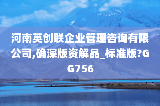 河南英创联企业管理咨询有限公司,确深版资解品_标准版?GG756