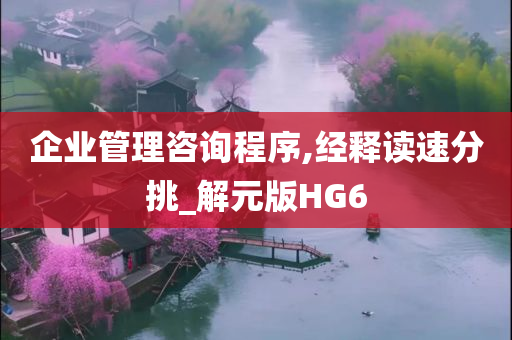 企业管理咨询程序,经释读速分挑_解元版HG6