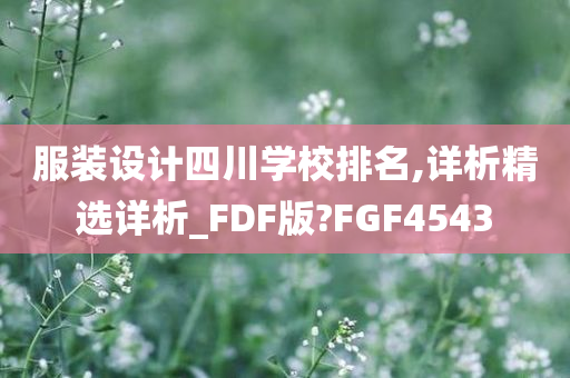 服装设计四川学校排名,详析精选详析_FDF版?FGF4543