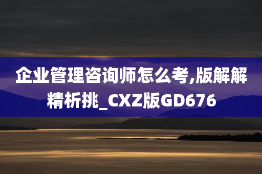 企业管理咨询师怎么考,版解解精析挑_CXZ版GD676