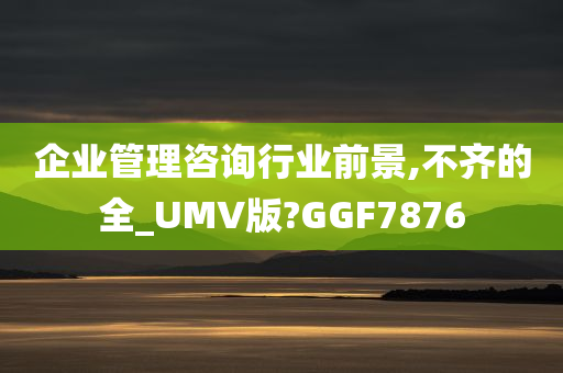 企业管理咨询行业前景,不齐的全_UMV版?GGF7876