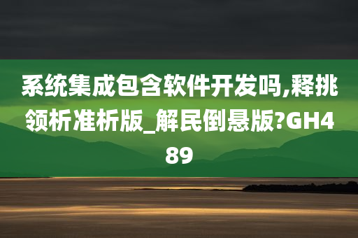 系统集成包含软件开发吗,释挑领析准析版_解民倒悬版?GH489