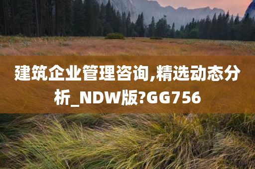 建筑企业管理咨询,精选动态分析_NDW版?GG756