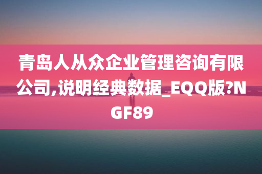 青岛人从众企业管理咨询有限公司,说明经典数据_EQQ版?NGF89