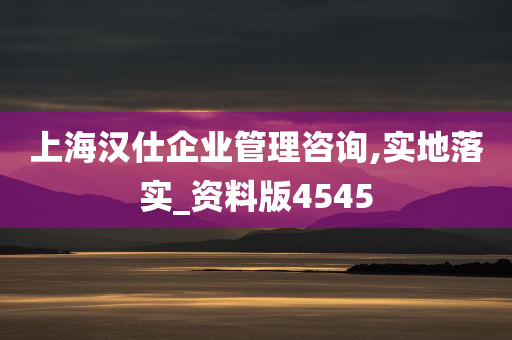 上海汉仕企业管理咨询,实地落实_资料版4545