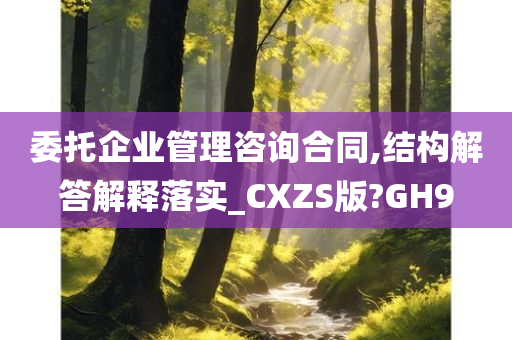 委托企业管理咨询合同,结构解答解释落实_CXZS版?GH9