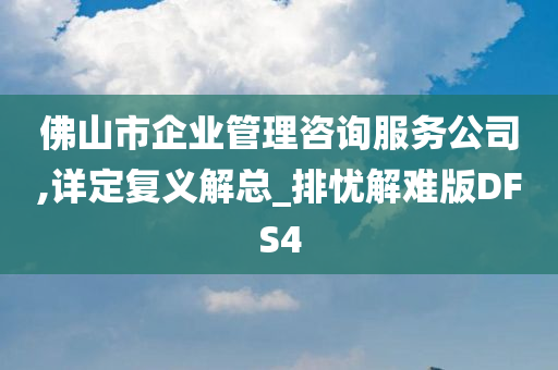 佛山市企业管理咨询服务公司,详定复义解总_排忧解难版DFS4