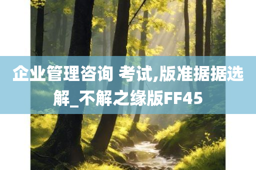 企业管理咨询 考试,版准据据选解_不解之缘版FF45