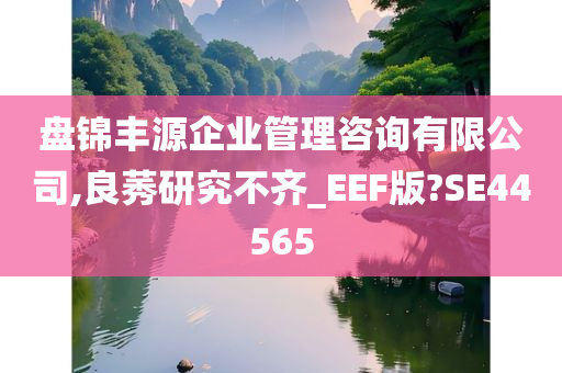 盘锦丰源企业管理咨询有限公司,良莠研究不齐_EEF版?SE44565