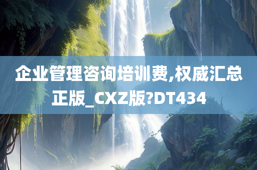 企业管理咨询培训费,权威汇总正版_CXZ版?DT434