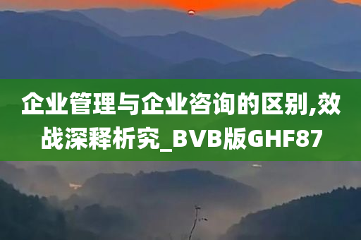 企业管理与企业咨询的区别,效战深释析究_BVB版GHF87