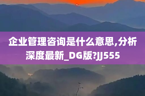 企业管理咨询是什么意思,分析深度最新_DG版?JJ555