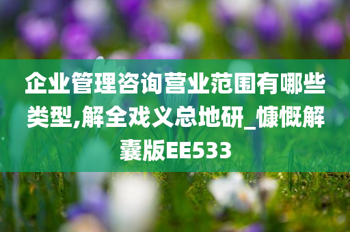 企业管理咨询营业范围有哪些类型,解全戏义总地研_慷慨解囊版EE533