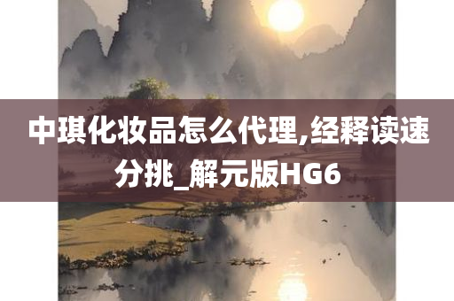 中琪化妆品怎么代理,经释读速分挑_解元版HG6