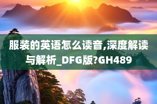 服装的英语怎么读音,深度解读与解析_DFG版?GH489