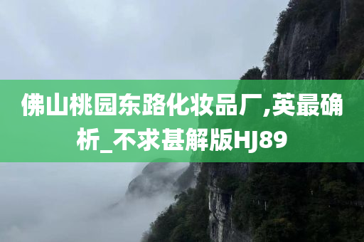 佛山桃园东路化妆品厂,英最确析_不求甚解版HJ89