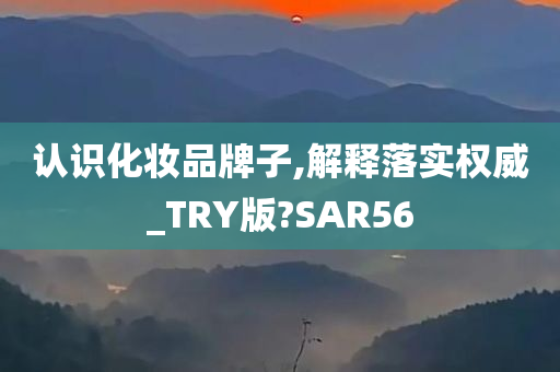 认识化妆品牌子,解释落实权威_TRY版?SAR56