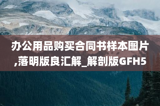 办公用品购买合同书样本图片,落明版良汇解_解剖版GFH5