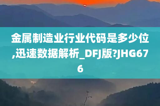 金属制造业行业代码是多少位,迅速数据解析_DFJ版?JHG676