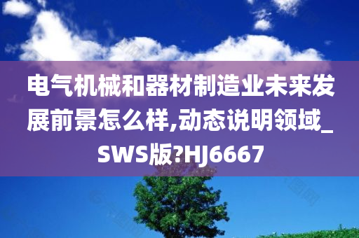 电气机械和器材制造业未来发展前景怎么样,动态说明领域_SWS版?HJ6667