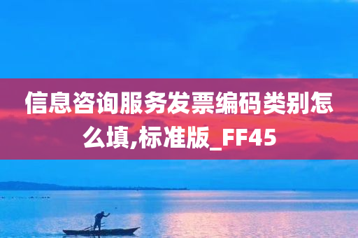 信息咨询服务发票编码类别怎么填,标准版_FF45