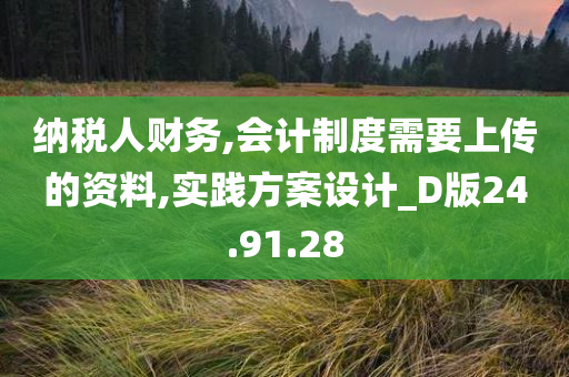 纳税人财务,会计制度需要上传的资料,实践方案设计_D版24.91.28