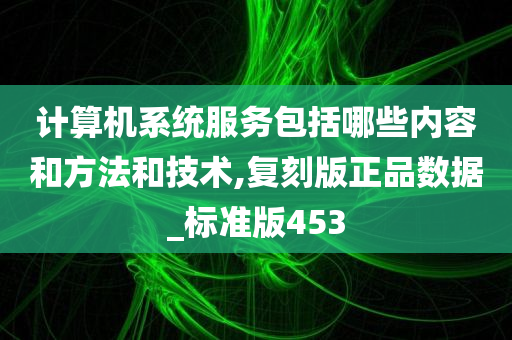 计算机系统服务包括哪些内容和方法和技术,复刻版正品数据_标准版453