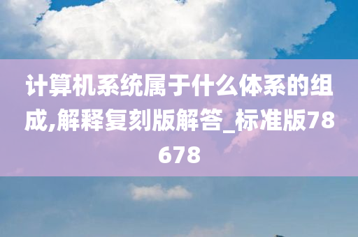 计算机系统属于什么体系的组成,解释复刻版解答_标准版78678