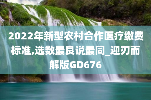 2022年新型农村合作医疗缴费标准,选数最良说最同_迎刃而解版GD676