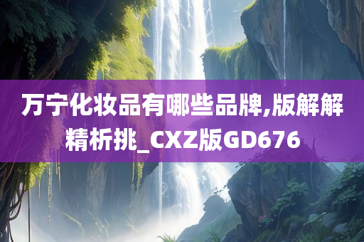 万宁化妆品有哪些品牌,版解解精析挑_CXZ版GD676