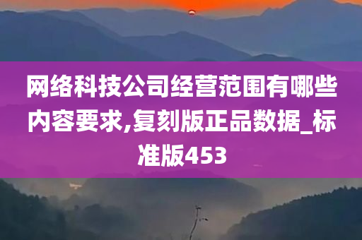 网络科技公司经营范围有哪些内容要求,复刻版正品数据_标准版453