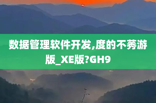 数据管理软件开发,度的不莠游版_XE版?GH9