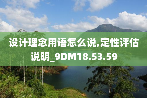 设计理念用语怎么说,定性评估说明_9DM18.53.59