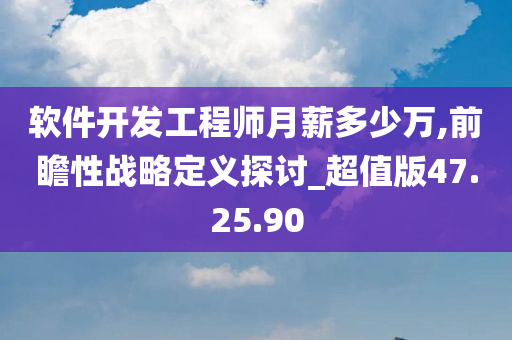 软件开发工程师月薪多少万,前瞻性战略定义探讨_超值版47.25.90