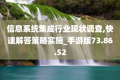 信息系统集成行业现状调查,快速解答策略实施_手游版73.86.52