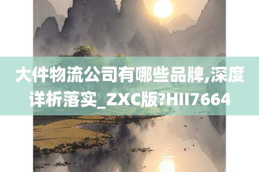 大件物流公司有哪些品牌,深度详析落实_ZXC版?HII7664