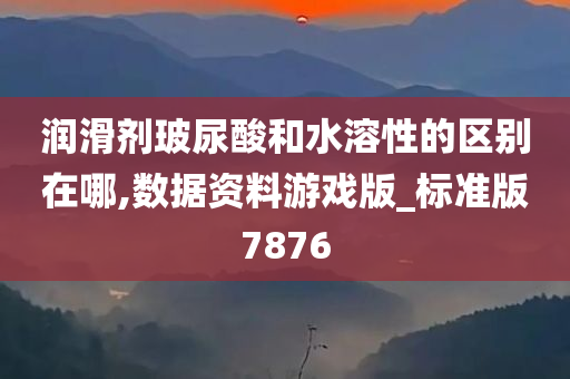 润滑剂玻尿酸和水溶性的区别在哪,数据资料游戏版_标准版7876