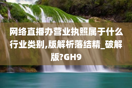 网络直播办营业执照属于什么行业类别,版解析落结精_破解版?GH9