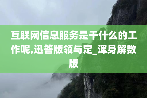 互联网信息服务是干什么的工作呢,迅答版领与定_浑身解数版