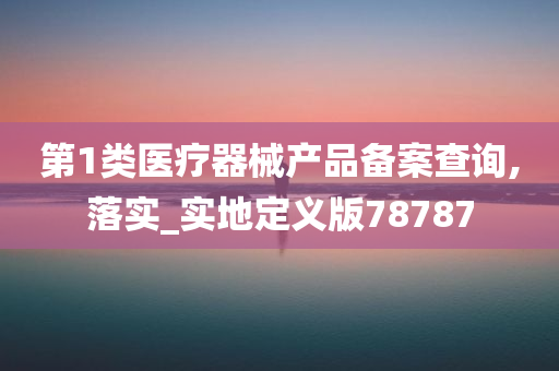 第1类医疗器械产品备案查询,落实_实地定义版78787