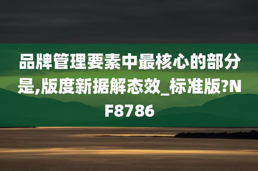 品牌管理要素中最核心的部分是,版度新据解态效_标准版?NF8786