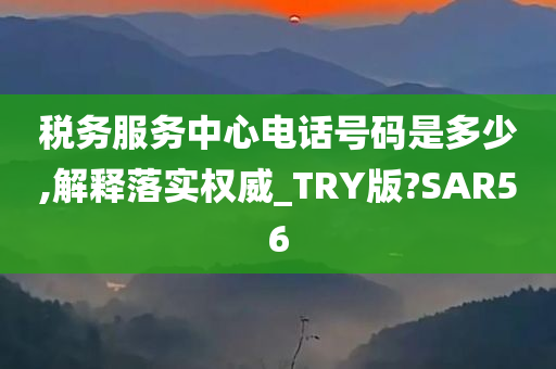 税务服务中心电话号码是多少,解释落实权威_TRY版?SAR56